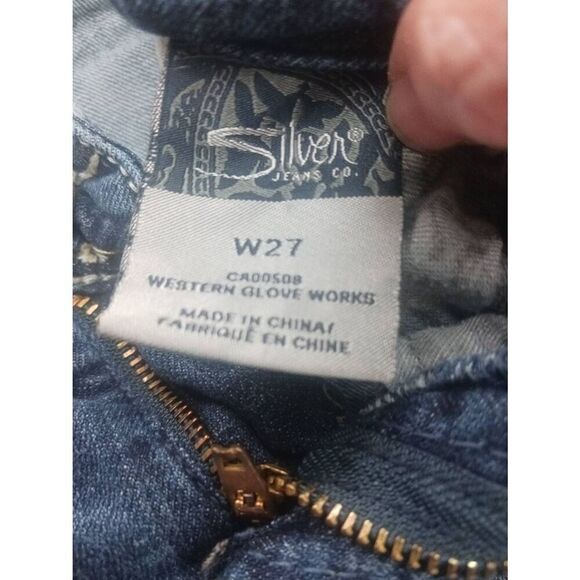 Silver twisted capri 27 distressed dark wash - Picture 3 of 4